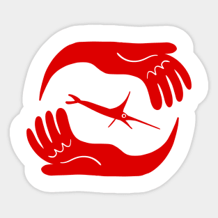 Baby Swordfish Held Gently Sticker